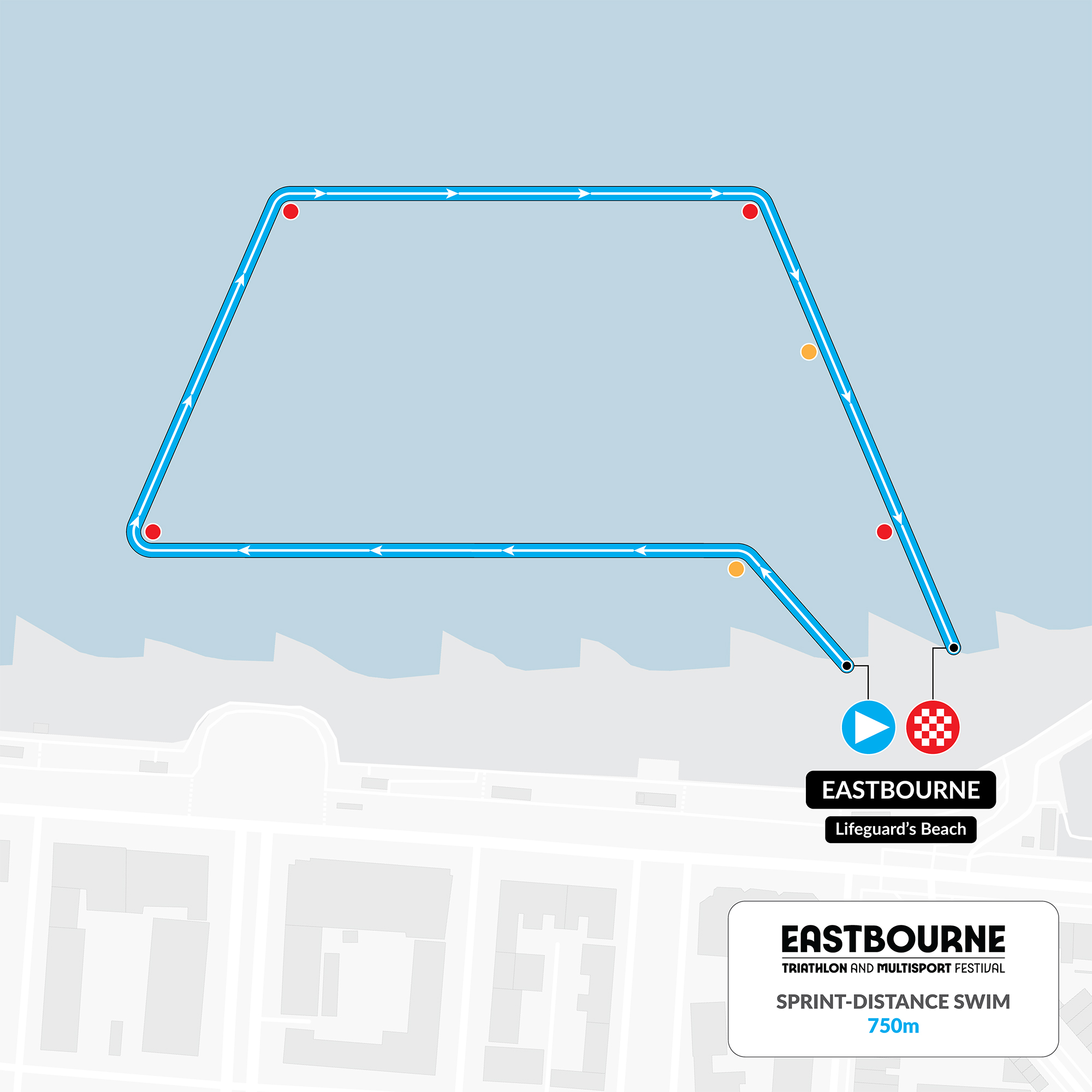 Swim 750m map